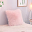 Pink Super Soft Fluffy Faux Fur Shaggy Pillow Cases Cute Decorative Throw Pillow with Zipper Closure 45cm x 45cm
