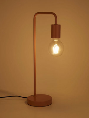 PINK TABLE LAMP COMPLETE WITH LED BULB