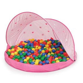 Pink Tent Ball Pit Play Area w/ 50 Balls