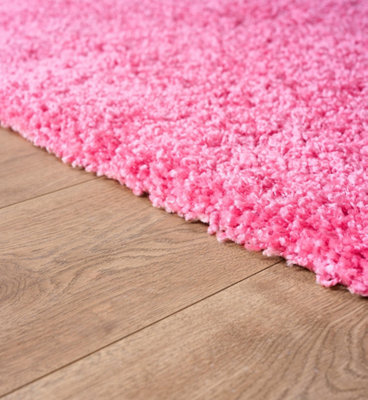 Pink Thick Shaggy Rug - California - 60x110cm (2'x3'7