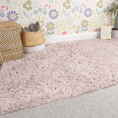 Pink Thick Soft Shaggy Area Rug 200x290cm