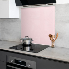 Pink Toughened Glass Kitchen Splashback - 1000mm x 900mm