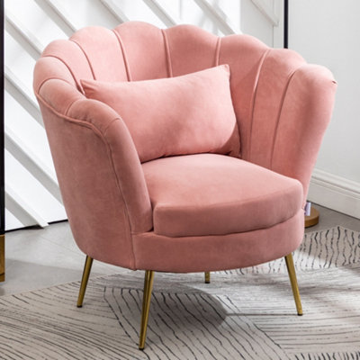 Pink velvet 2024 scallop chair