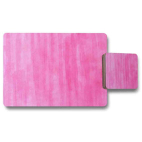 Pink Watercolour Strokes Placemat & Coaster Set / Default Title