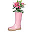 Pink Wellington Hallway Room Table Decor Boot Planter Flower Vase