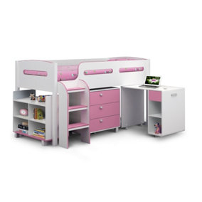 Pink & White Cabin Bed 3ft (90cm)