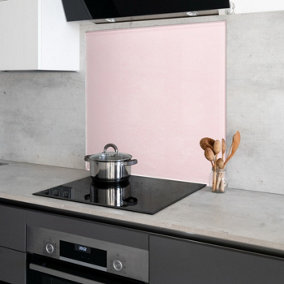 Pink with Glitter Toughened Glass Kitchen Splashback - 700mm x 700mm