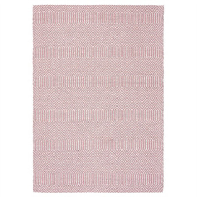 Pink Wool Luxurious Wool Modern Geometric Handmade Rug for Living Room and Bedroom-100cm X 150cm