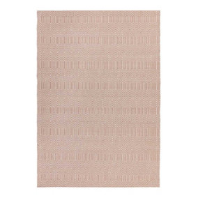 Pink Wool Luxurious Wool Modern Geometric Handmade Rug for Living Room and Bedroom-100cm X 150cm