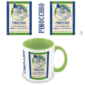 Pinocchio Real Boy Inner Two Tone Mug White/Lime Green (One Size)