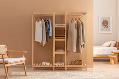 Pinoxi Open Wardrobe 150 cm Light Wood