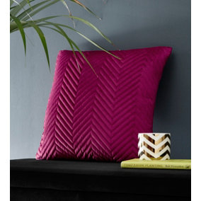 Pinsonic Velvet Berry Pink Filled Cushion 43 x 43cm