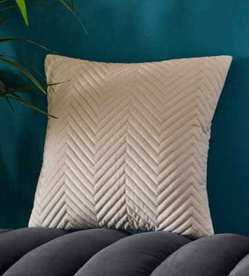 Pinsonic Velvet Natural Cushion Cover 43 x 43cm DIY at B Q