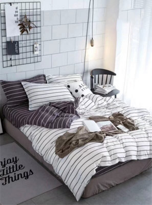 Pinstripe Printed Easy Care Duvet Set