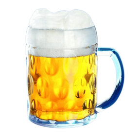 Pint Glasss Virtually Unbreakable Plastic Dimpled with Handle Pack of 4