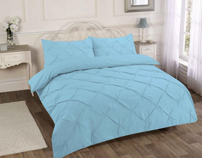 Pintuck Pinch Pleated Alexandra Duvet Cover Set Easy Care Polycotton Bedding Set