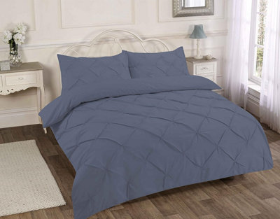 Pintuck Pinch Pleated Alexandra Duvet Cover Set Easy Care Polycotton Bedding Set