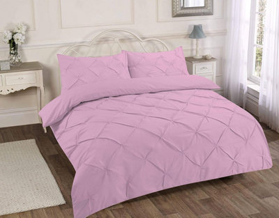 Pintuck Pinch Pleated Alexandra Duvet Cover Set Easy Care Polycotton Bedding Set