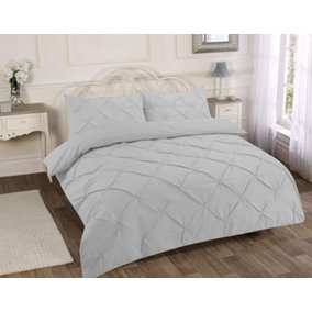 Pintuck Pinch Pleated Alexandra Duvet Cover Set Easy Care Polycotton Bedding Set