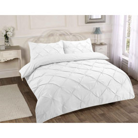 Pintuck Pinch Pleated Alexandra Duvet Cover Set Easy Care Polycotton Bedding Set