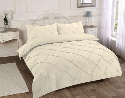 Pintuck Pinch Pleated Alexandra Duvet Cover Set Easy Care Polycotton Bedding Se