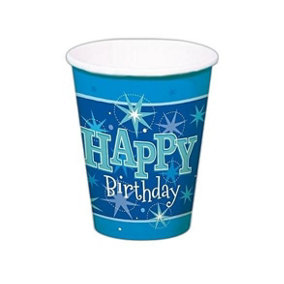 Pioneer Europe Happy Birthday 200ml Party Cup (Pack of 8) Blue (One Size)