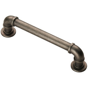 Pipe Design Cabinet Pull Handle 128mm Fixing Centres 12mm Dia Pewter