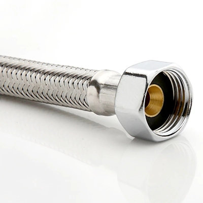 Pipe Flexi Connector 1/2" x 1/2" Flexible Water Hose Plumbing 80cm - 3