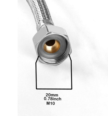 Pipe Flexi Connector 1/2" x 1/2" Flexible Water Hose Plumbing 80cm - 6