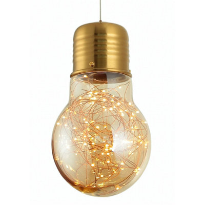 PIPER - CGC Large Gold LED Pendant Light Bulb