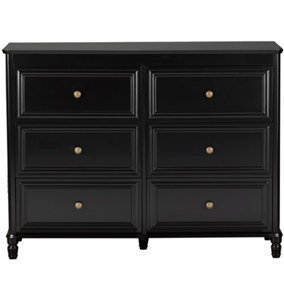Piper dresser with 6 drawers in black