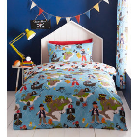 Pirates Map Single Duvet Cover and Pillowcase