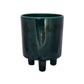 Pisa Indoor Planter - Ceramic - H24 x W20 x L20 cm - Emerald