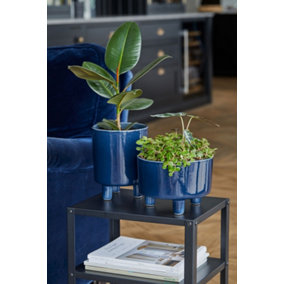 Pisa Navy Planter  Blue H24CM D20CM