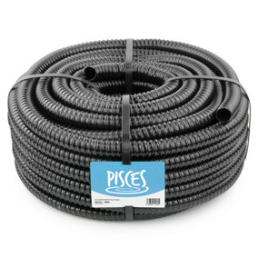 Pisces 1.25in (32mm) Corrugated Black Pond Flexi-hose (30m Roll)
