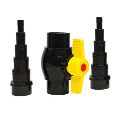 Pisces 1.5" (Inch) Solvent Weld Ball Valve and 2 x Stepped Hosetail Kit