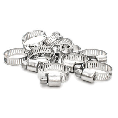 10-Pack 7/16” – 1/2” Stainless Steel Fuel Injection Hose Clamps – SAE 12 – HPS FIC-12x10