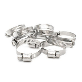Pisces 10 Pack 22-32mm Stainless Steel Clips for 25mm hose