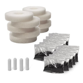 Pisces 10 Pack Compatible Refill Service Kit for Oase biOrb with Filter Media & Airstone