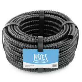 Pisces 15 Metres Of 12mm Corrugated Flexible Black Hose Pipe