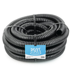 Pisces 15 Metres Of 40mm Corrugated Flexible Black Pond Hose Pipe
