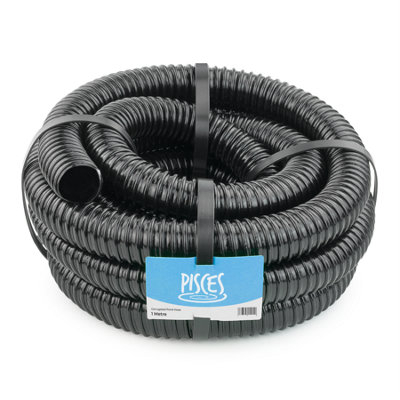 Pisces 1m Corrugated Black Pond Hose Flexible Anti Kink Flexi PVC Pipe ...
