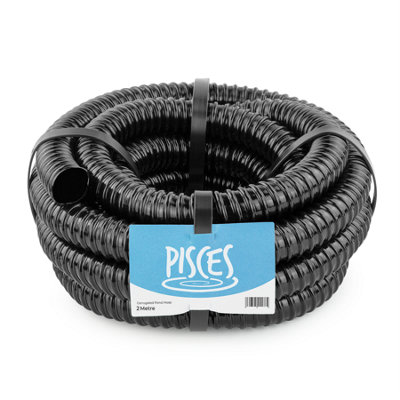 Pisces 2 Metres Of 20mm Corrugated Flexible Black Pond Hose Pipe