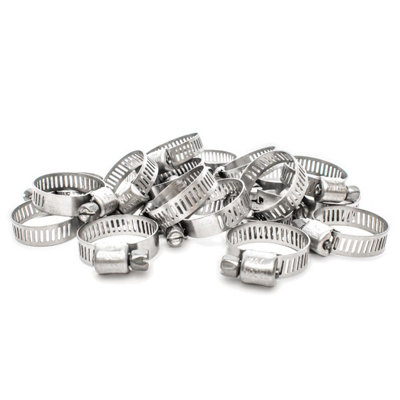 Pisces 20 Pack 16-25mm Stainless Steel Clips for 20mm hose