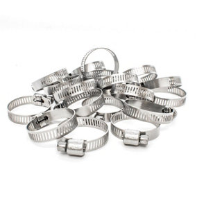 Pisces 20 Pack 22-32mm Stainless Steel Clips for 25mm hose