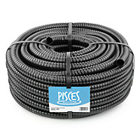 Pisces 25mm (1 inch) Black Pond Corrugated Flexible Hose Pipe - 30m Roll