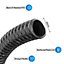 Pisces 25mm (1 inch) Black Pond Corrugated Flexible Hose Pipe - 30m Roll