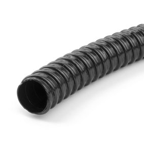 Pisces 25mm (1 inch) Black Pond Corrugated Flexible Hose Pipe - 5m Roll
