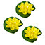 Pisces 3 Pack Yellow Floating Lily Artifical Pond Plant Decoration Lillies
