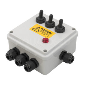 Pisces 3 Way Garden Switch Box - with Neon Indicator Light